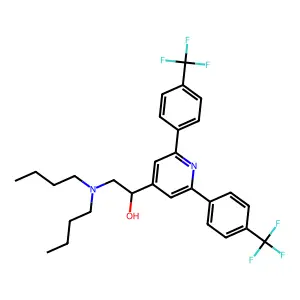 1-[2,6-bis[4-(trifluoromethyl)phenyl]-4-pyridinyl]-2-(dibutylamino)ethanol structure