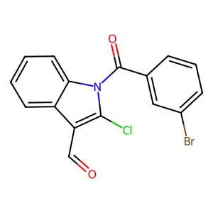 1-(3-bromobenzoyl)-2-chloroindole-3-carbaldehyde structure