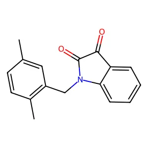1-(2,5-dimethylbenzyl)-1H-indole-2,3-dione structure
