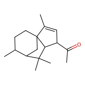1-(2,6,6,8-tetramethyl-4-tricyclo[5.3.1.01,5]undec-2-enyl)ethanone structure