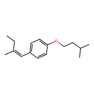 1-(2-methylbut-1-enyl)-4-(3-methylbutoxy)benzene structure