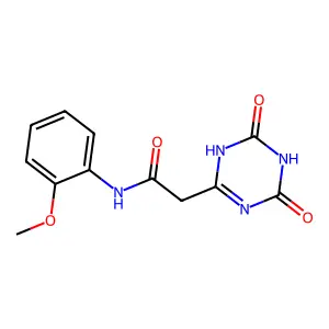 1,3,5-Triazine-2-acetamide, 1,4,5,6-tetrahydro-N-(2-methoxyphenyl)-4,6-dioxo- structure