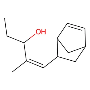 1-(2-bicyclo[2.2.1]hept-5-enyl)-2-methylpent-1-en-3-ol structure