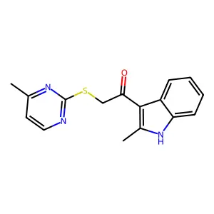 1-(2-methyl-1H-indol-3-yl)-2-[(4-methylpyrimidin-2-yl)sulfanyl]ethanone structure