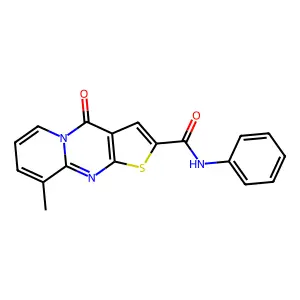 10-methyl-2-oxo-N-phenyl-6-thia-1,8-diazatricyclo[7.4.0.03,7]trideca-3(7),4,8,10,12-pentaene-5-carboxamide structure