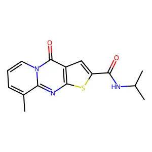 10-methyl-2-oxo-N-propan-2-yl-6-thia-1,8-diazatricyclo[7.4.0.03,7]trideca-3(7),4,8,10,12-pentaene-5-carboxamide structure