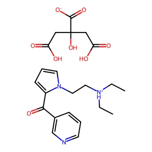 KETONE, 1-(2-(DIETHYLAMINO)ETHYL)PYRROL-2-YL 3-PYRIDYL, CITRATE structure