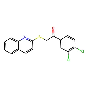 1-(3,4-dichlorophenyl)-2-quinolin-2-ylsulfanylethanone structure