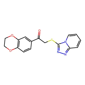 1-(2,3-dihydro-1,4-benzodioxin-6-yl)-2-([1,2,4]triazolo[4,3-a]pyridin-3-ylthio)ethanone structure