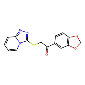 1-(1,3-benzodioxol-5-yl)-2-([1,2,4]triazolo[4,3-a]pyridin-3-ylsulfanyl)ethanone structure