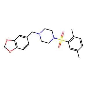 1-(1,3-benzodioxol-5-ylmethyl)-4-(2,5-dimethylphenyl)sulfonylpiperazine structure