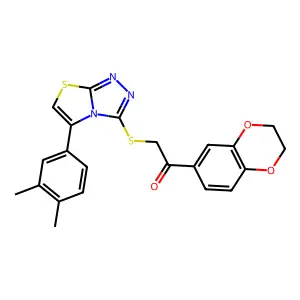 1-(2,3-dihydro-1,4-benzodioxin-6-yl)-2-[[5-(3,4-dimethylphenyl)-[1,3]thiazolo[2,3-c][1,2,4]triazol-3-yl]sulfanyl]ethanone structure