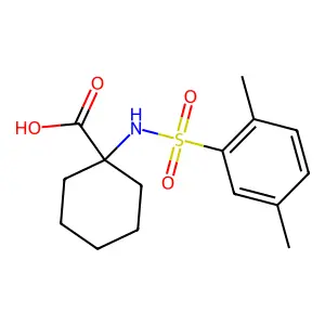 1-[(2,5-dimethylphenyl)sulfonylamino]cyclohexane-1-carboxylic acid structure