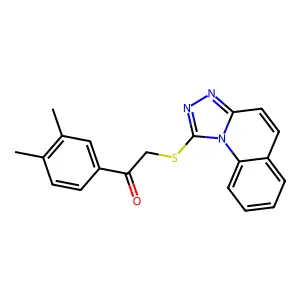 1-(3,4-dimethylphenyl)-2-([1,2,4]triazolo[4,3-a]quinolin-1-ylsulfanyl)ethanone structure
