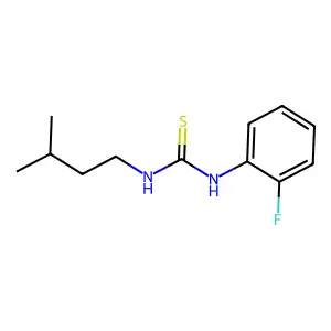 1-(2-fluorophenyl)-3-(3-methylbutyl)thiourea structure