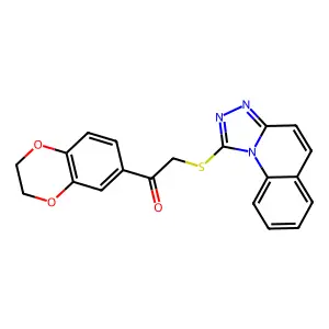 1-(2,3-dihydro-1,4-benzodioxin-6-yl)-2-([1,2,4]triazolo[4,3-a]quinolin-1-ylsulfanyl)ethanone structure