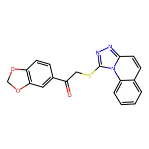 1-(1,3-benzodioxol-5-yl)-2-([1,2,4]triazolo[4,3-a]quinolin-1-ylsulfanyl)ethanone structure