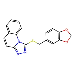 1-(1,3-benzodioxol-5-ylmethylsulfanyl)-[1,2,4]triazolo[4,3-a]quinoline structure