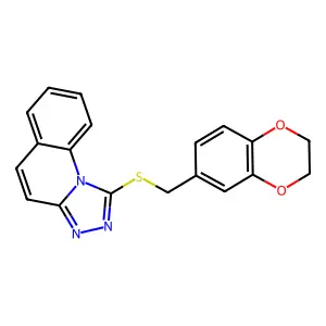 1-(2,3-dihydro-1,4-benzodioxin-6-ylmethylsulfanyl)-[1,2,4]triazolo[4,3-a]quinoline structure