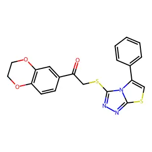 1-(2,3-dihydro-1,4-benzodioxin-6-yl)-2-[(5-phenyl-[1,3]thiazolo[2,3-c][1,2,4]triazol-3-yl)sulfanyl]ethanone structure