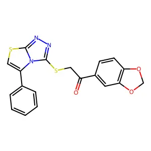 1-(1,3-benzodioxol-5-yl)-2-[(5-phenyl-[1,3]thiazolo[2,3-c][1,2,4]triazol-3-yl)sulfanyl]ethanone structure
