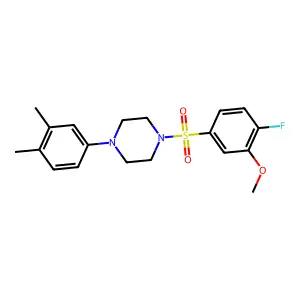 1-(3,4-dimethylphenyl)-4-(4-fluoro-3-methoxyphenyl)sulfonylpiperazine structure