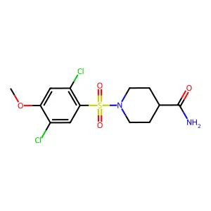 1-[(2,5-dichloro-4-methoxyphenyl)sulfonyl]piperidine-4-carboxamide structure