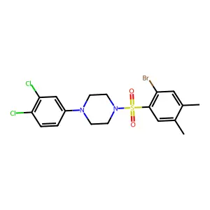 1-(2-bromo-4,5-dimethylbenzenesulfonyl)-4-(3,4-dichlorophenyl)piperazine structure