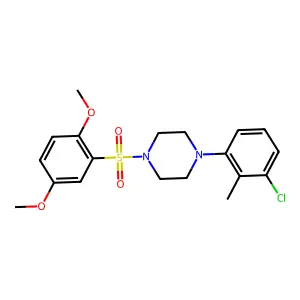 1-(3-chloro-2-methylphenyl)-4-(2,5-dimethoxyphenyl)sulfonylpiperazine structure