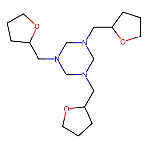 1,3,5-tris(oxolan-2-ylmethyl)-1,3,5-triazinane structure