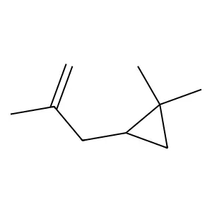 1,1-Dimethyl-2-(2-methyl-2-propenyl)cyclopropane structure