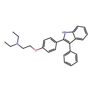 N,N-diethyl-2-[4-(3-phenyl-1H-indol-2-yl)phenoxy]ethanamine structure