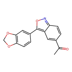 1-[3-(1,3-benzodioxol-5-yl)-2,1-benzoxazol-5-yl]ethanone structure