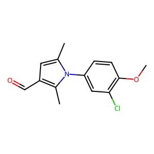 1-(3-chloro-4-methoxyphenyl)-2,5-dimethyl-1H-pyrrole-3-carbaldehyde structure