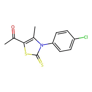 1-[3-(4-chlorophenyl)-4-methyl-2-thioxo-2,3-dihydro-1,3-thiazol-5-yl]ethanone structure