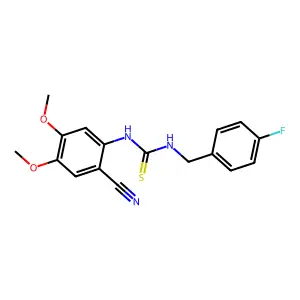 1-(2-cyano-4,5-dimethoxyphenyl)-3-[(4-fluorophenyl)methyl]thiourea structure