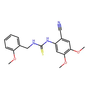 1-(2-cyano-4,5-dimethoxyphenyl)-3-[(2-methoxyphenyl)methyl]thiourea structure