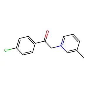 1-[2-(4-Chloro-phenyl)-2-oxo-ethyl]-3-methyl-pyridinium structure