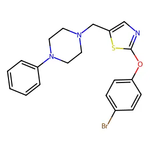 1-{[2-(4-bromophenoxy)-1,3-thiazol-5-yl]methyl}-4-phenylpiperazine structure
