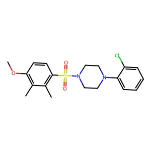 1-(2-chlorophenyl)-4-(4-methoxy-2,3-dimethylphenyl)sulfonylpiperazine structure
