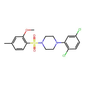 1-(2,5-dichlorophenyl)-4-(2-methoxy-4-methylphenyl)sulfonylpiperazine structure