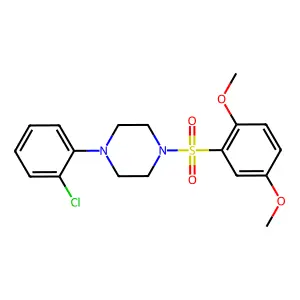1-(2-chlorophenyl)-4-(2,5-dimethoxybenzenesulfonyl)piperazine structure