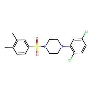 1-(2,5-dichlorophenyl)-4-(3,4-dimethylbenzenesulfonyl)piperazine structure