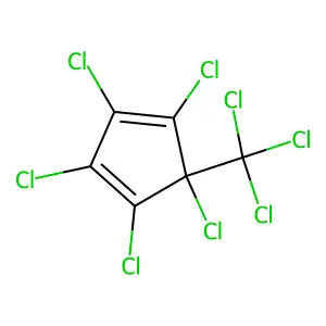 1,2,3,4,5-pentachloro-5-(trichloromethyl)cyclopenta-1,3-diene structure