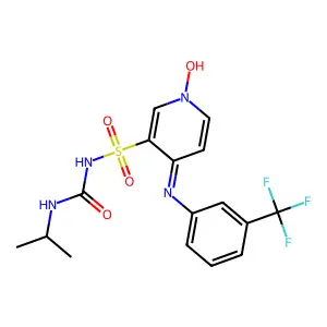 1-[[1-hydroxy-4-[3-(trifluoromethyl)phenyl]imino-3-pyridinyl]sulfonyl]-3-propan-2-ylurea structure