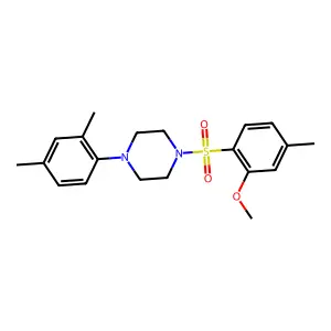 1-(2,4-dimethylphenyl)-4-(2-methoxy-4-methylphenyl)sulfonylpiperazine structure