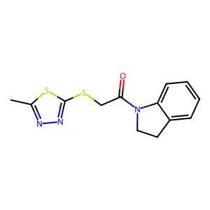 1-(2,3-dihydro-1H-indol-1-yl)-2-[(5-methyl-1,3,4-thiadiazol-2-yl)sulfanyl]ethanone structure