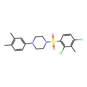 1-(2,4-dichloro-3-methylbenzenesulfonyl)-4-(3,4-dimethylphenyl)piperazine structure