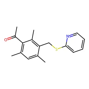 1-{2,4,6-trimethyl-3-[(pyridin-2-ylsulfanyl)methyl]phenyl}ethanone structure