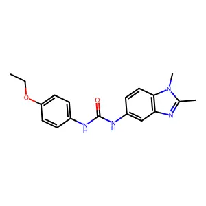 1-(1,2-dimethyl-1H-benzimidazol-5-yl)-3-(4-ethoxyphenyl)urea structure